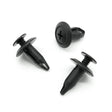 Screw Fit Plastic Rivet, 6.5mm Hole, 18mm Collar, Black