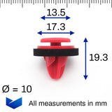 Trim Moulding Clip, Red with Washer - image 2