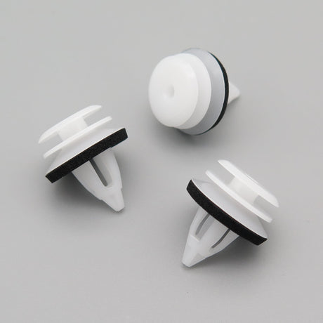 Plastic Trim & Moulding Clip, White, With Washer