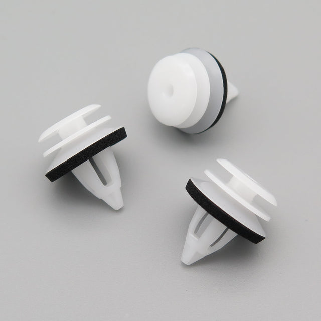 Plastic Trim & Moulding Clip, White, With Washer