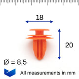 Interior Trim Panel Clip, Orange - image 2
