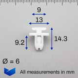 Trim Moulding Clips, White with Washer - image 2